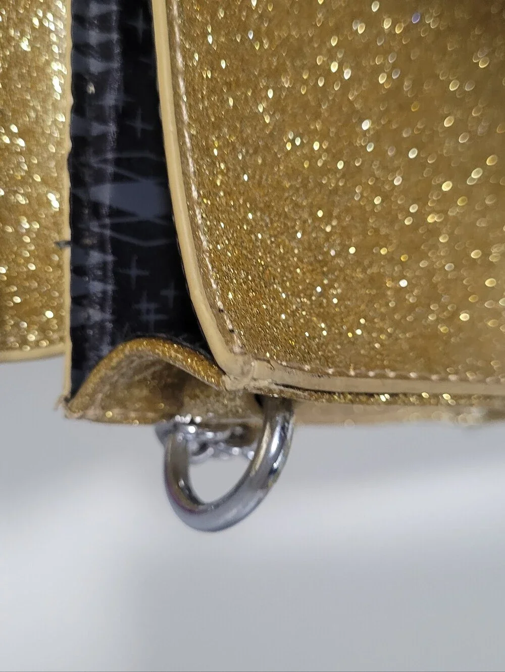 Sourpuss Gold Glitter Party Clutch, VGUC